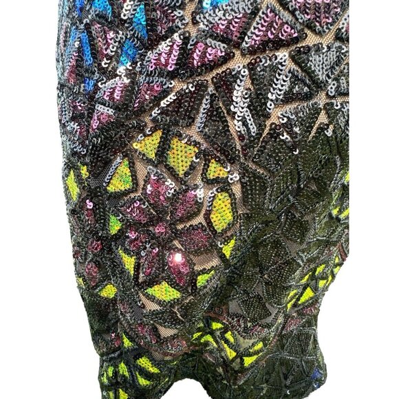 Jovani 04808 Plunging Back Sequin Dress Size 6 Prom ~Cocktail ~ Wedding - Picture 13 of 16